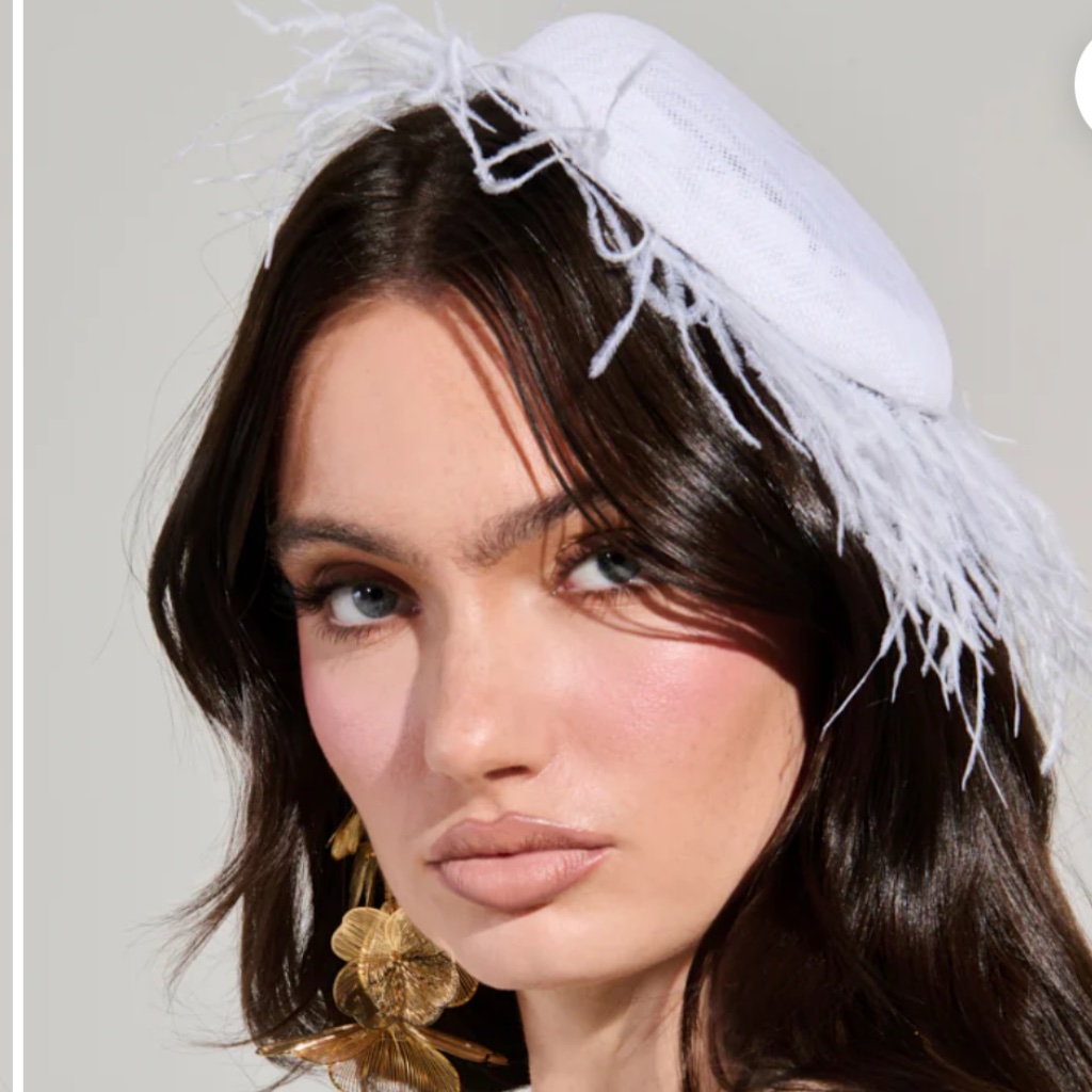 Feather Fan Clip On Hat  OS